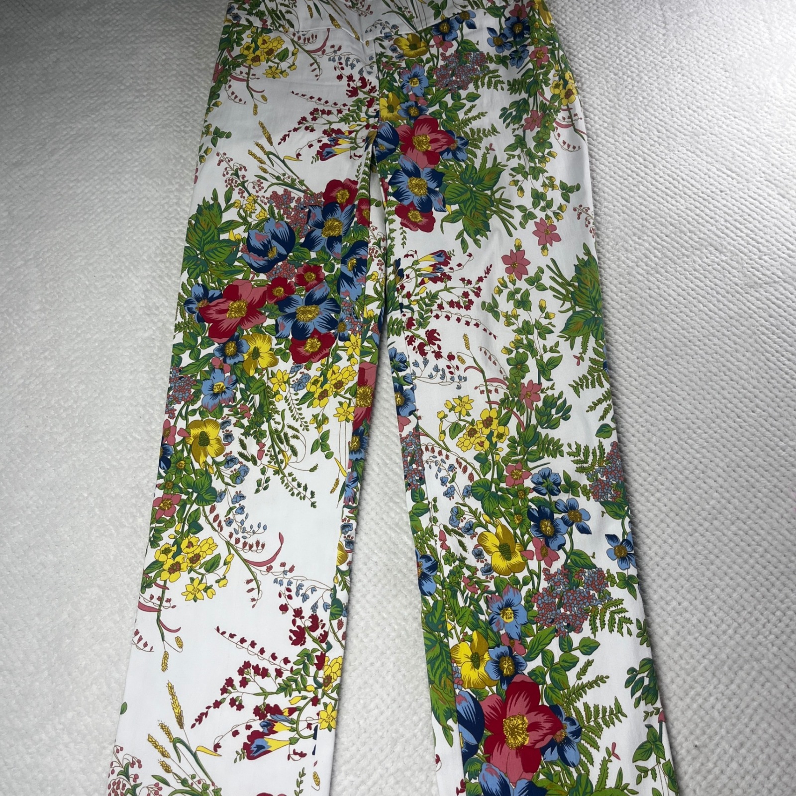 Joseph Ribkoff Floral Pants Women's Size 6 White Blue Red Yellow Green